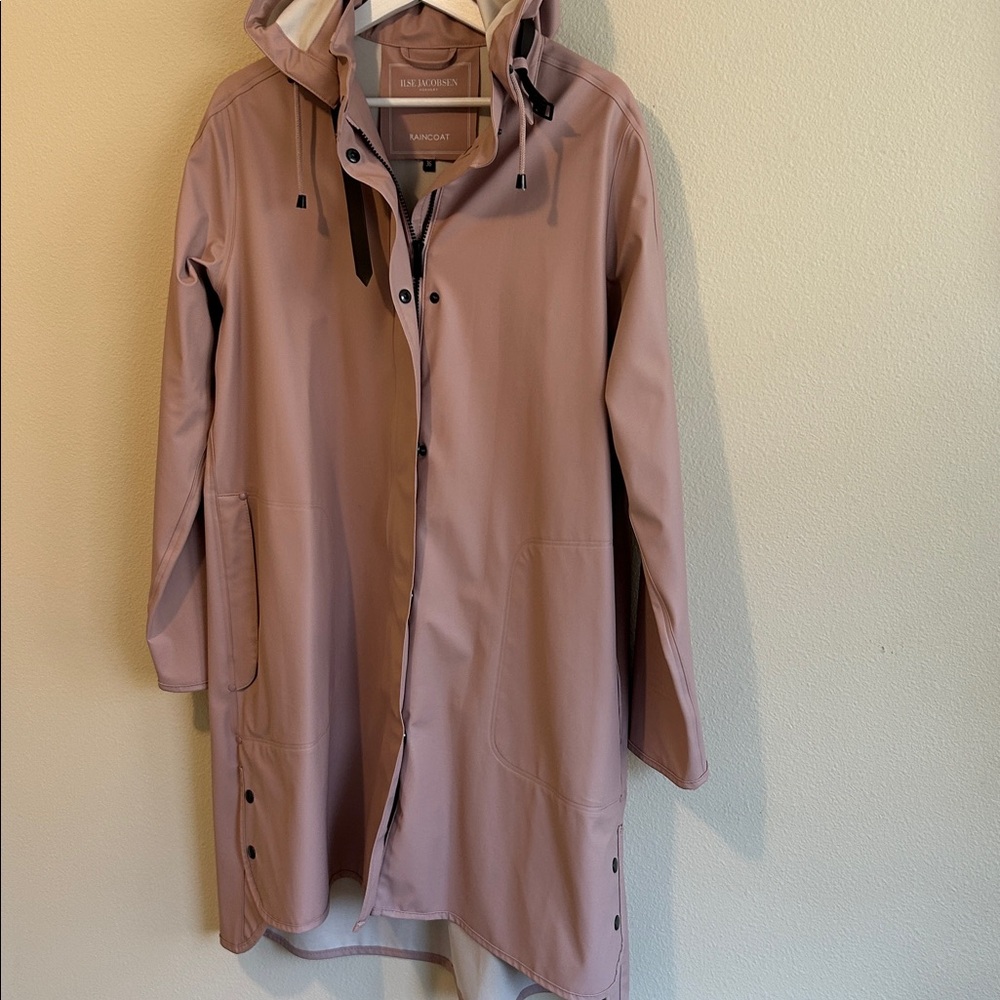 IlseJacobsen Hooded Raincoat Color: Adobe Rose - Picture 2 of 16